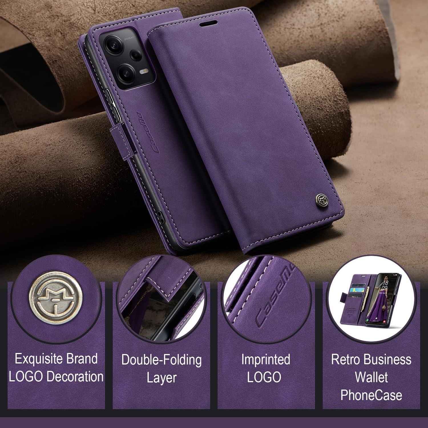 KZB Xiaomi Redmi Note 12 Pro 5G Poco X5 Pro 5G Lila Flip Case RFID