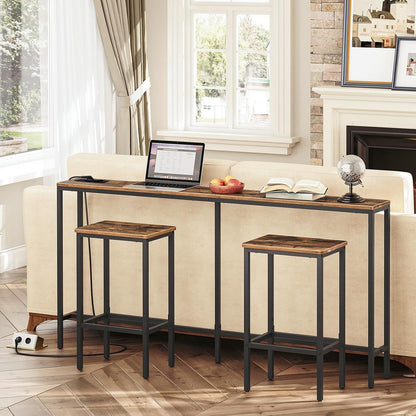 Konsolentisch mit Ladestation 160cm schmaler Sofatisch