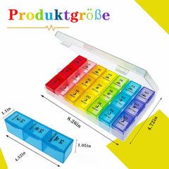 Tablettenbox 7 Tage Pillendose 3 Große Fächer