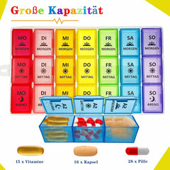 ZVZM Tablettenbox 7 Tage - Pillendose 3 Große Fächer
