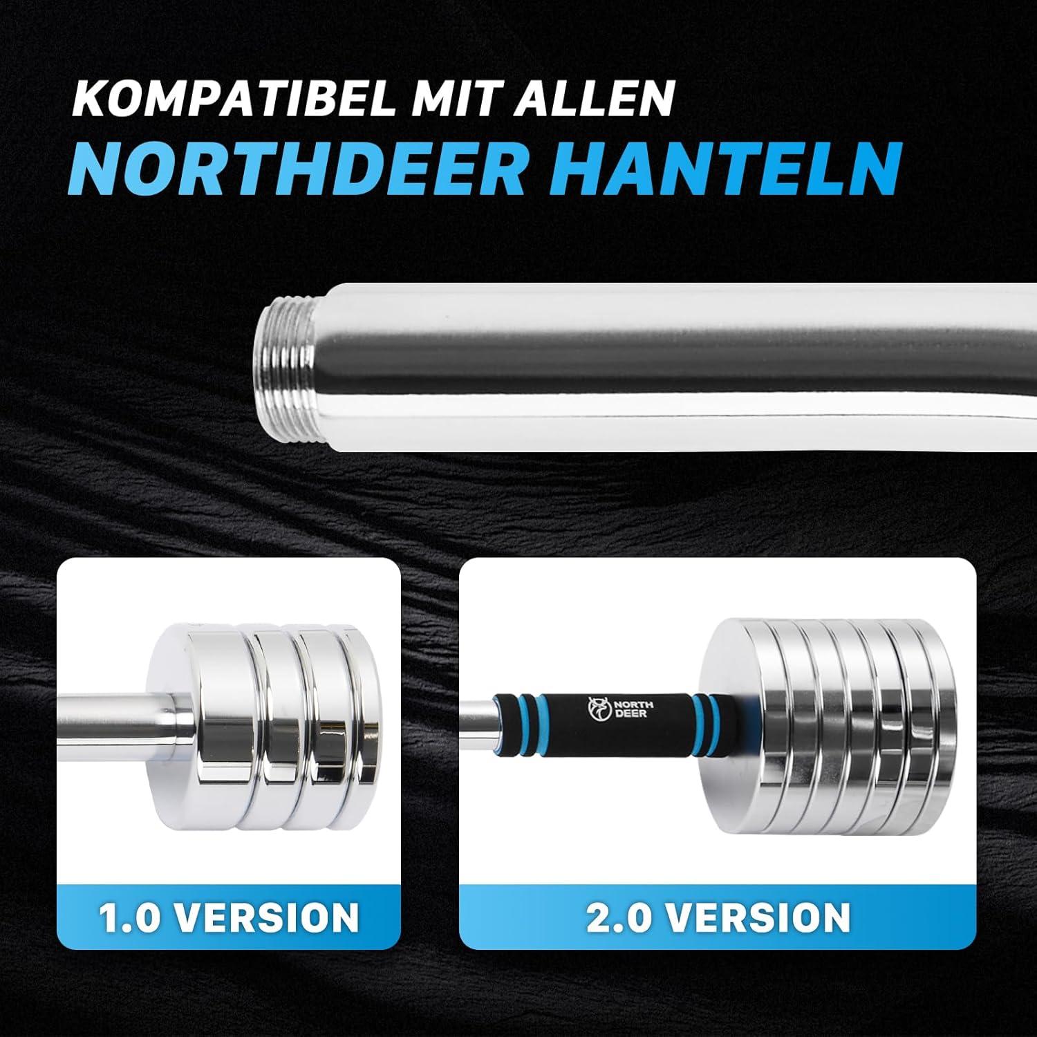 Curlstange 95cm massiver Stahl verchromt gerändelt Ø 28mm