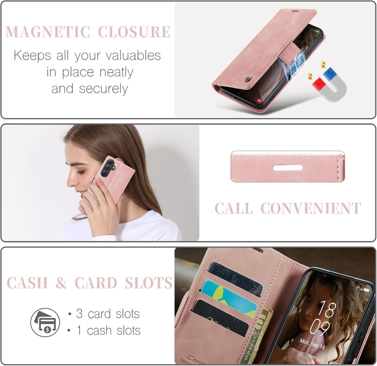Samsung Galaxy A54 5G Handyhülle Leder RFID Standfunktion - Rosa