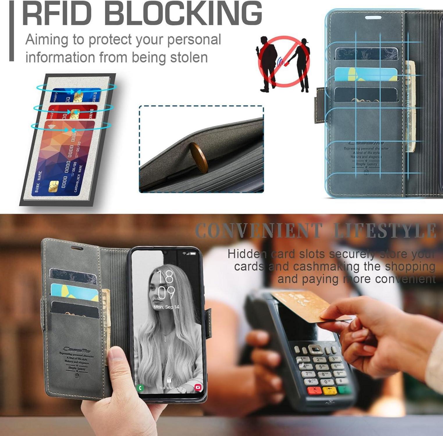 Samsung Galaxy A34 5G Handyhülle Premium Leder Magnet RFID