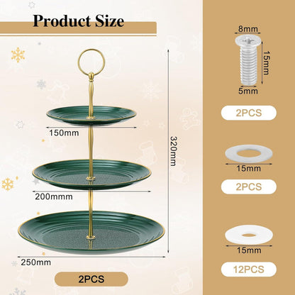 3-stöckiger Kuchenständer Cupcake-Halter, Dessertteller