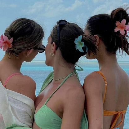 6 Stück Blumen Haarklammer Acryl Große Haarspangen haftend - Frauen