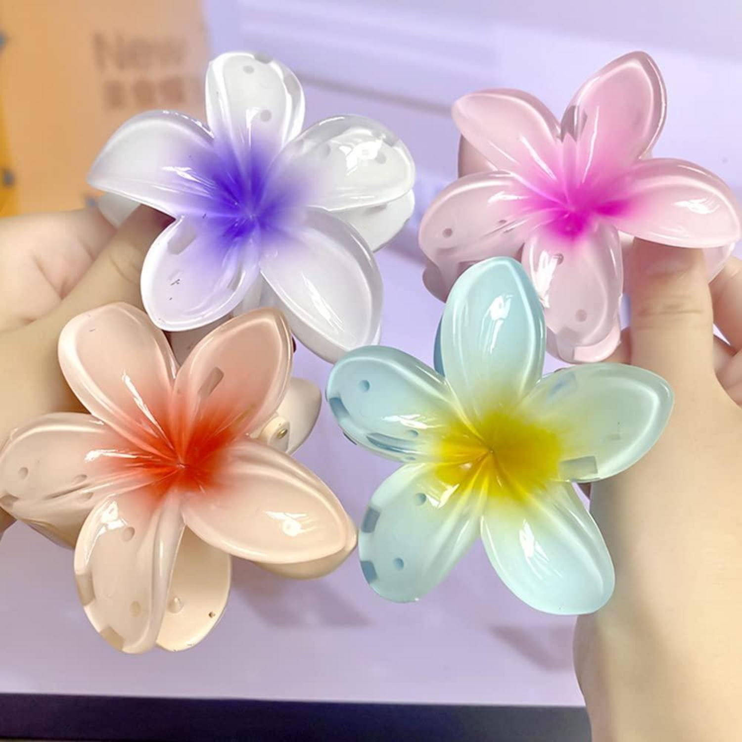 6 Blumen Haarklammern für Frauen Mädchen, Acryl, rutschfest, groß, Haarstyling Zubehör