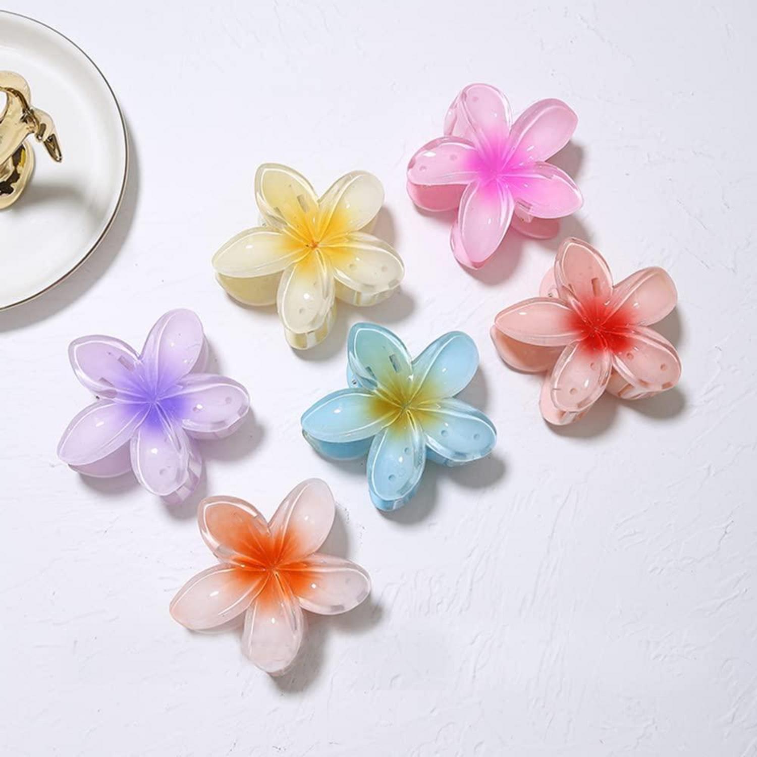 6er Set Blumen Haarklammer groß rutschfest für Haarstyling