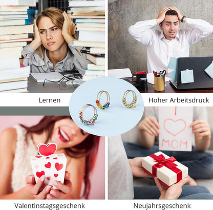 Antistress Ring 7er Set Damen Mädchen Bunte Verstellbare Spinner