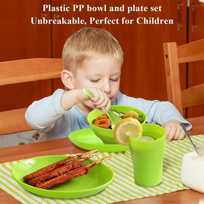 Evanda Kunststoff Geschirrset 28-teilig Camping Teller