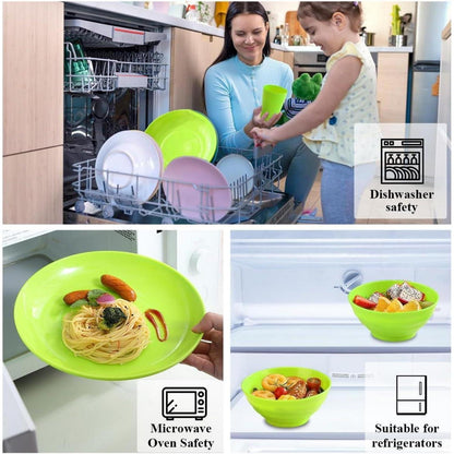 Evanda Kunststoff Geschirrset 28-teilig Camping Teller