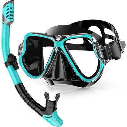 QcoQce Trocken Schnorchelset - Panorama-Weitblick Tauchmaske