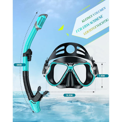 QcoQce Trocken Schnorchelset - Panorama-Weitblick Tauchmaske