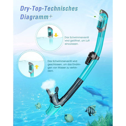 QcoQce Trocken Schnorchelset - Panorama-Weitblick Tauchmaske