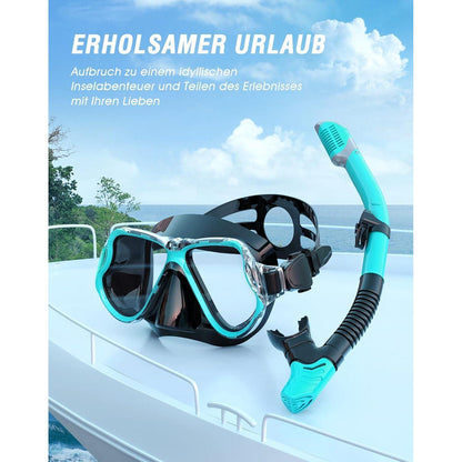 QcoQce Trocken Schnorchelset - Panorama-Weitblick Tauchmaske