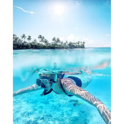 QcoQce Trocken Schnorchelset - Panorama-Weitblick Tauchmaske