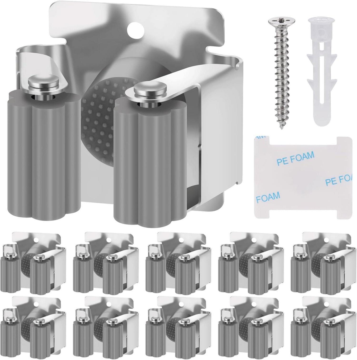 Moppbesenhalter Wand Edelstahl Gartengerätehalter 10 Stück