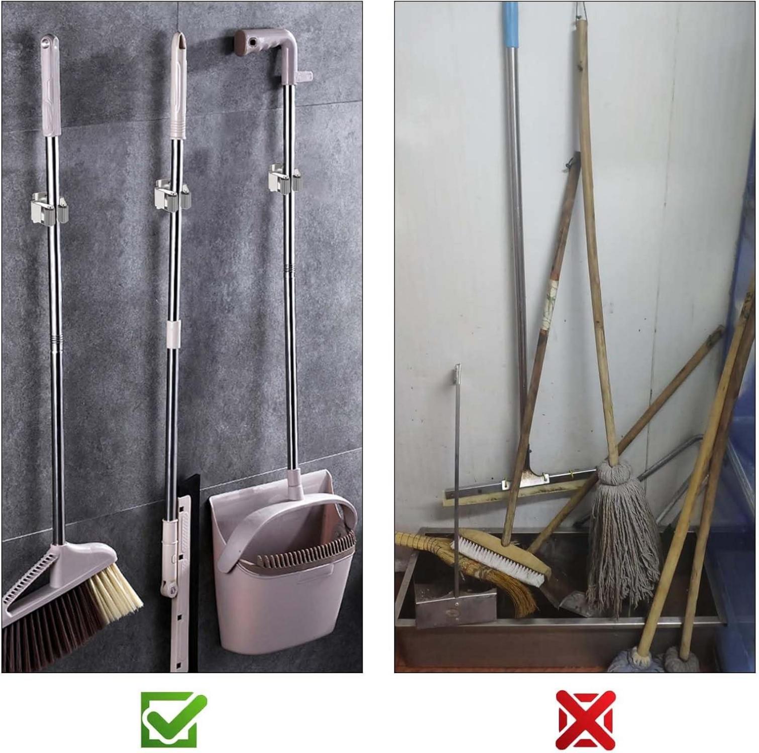 Gerätehalter Wand Edelstahl Gartengerätehalter Wischmopp Besen