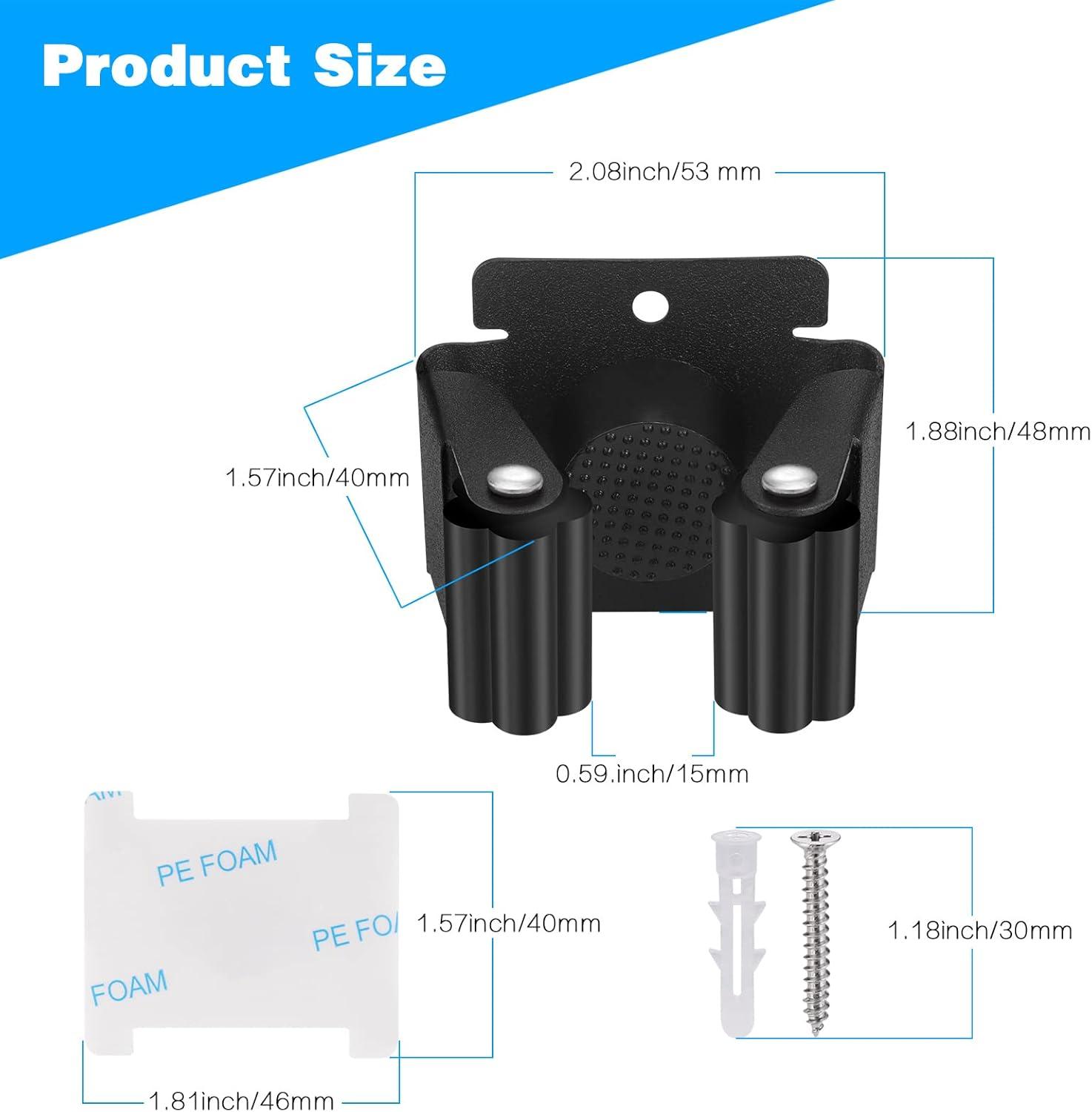 Hejo 6 Stück Wischmopp Besenhalter Wand Gartengerätehalter Schwarz