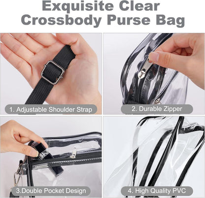 Transparente Umhängetasche PVC Wasserdicht Verstellbarer Riemen