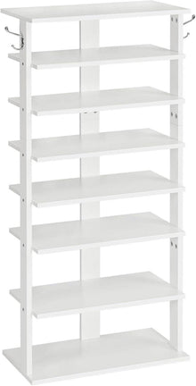 8-lagiges Schuhregal mit Haken, schmales Schuhschrank, platzsparend