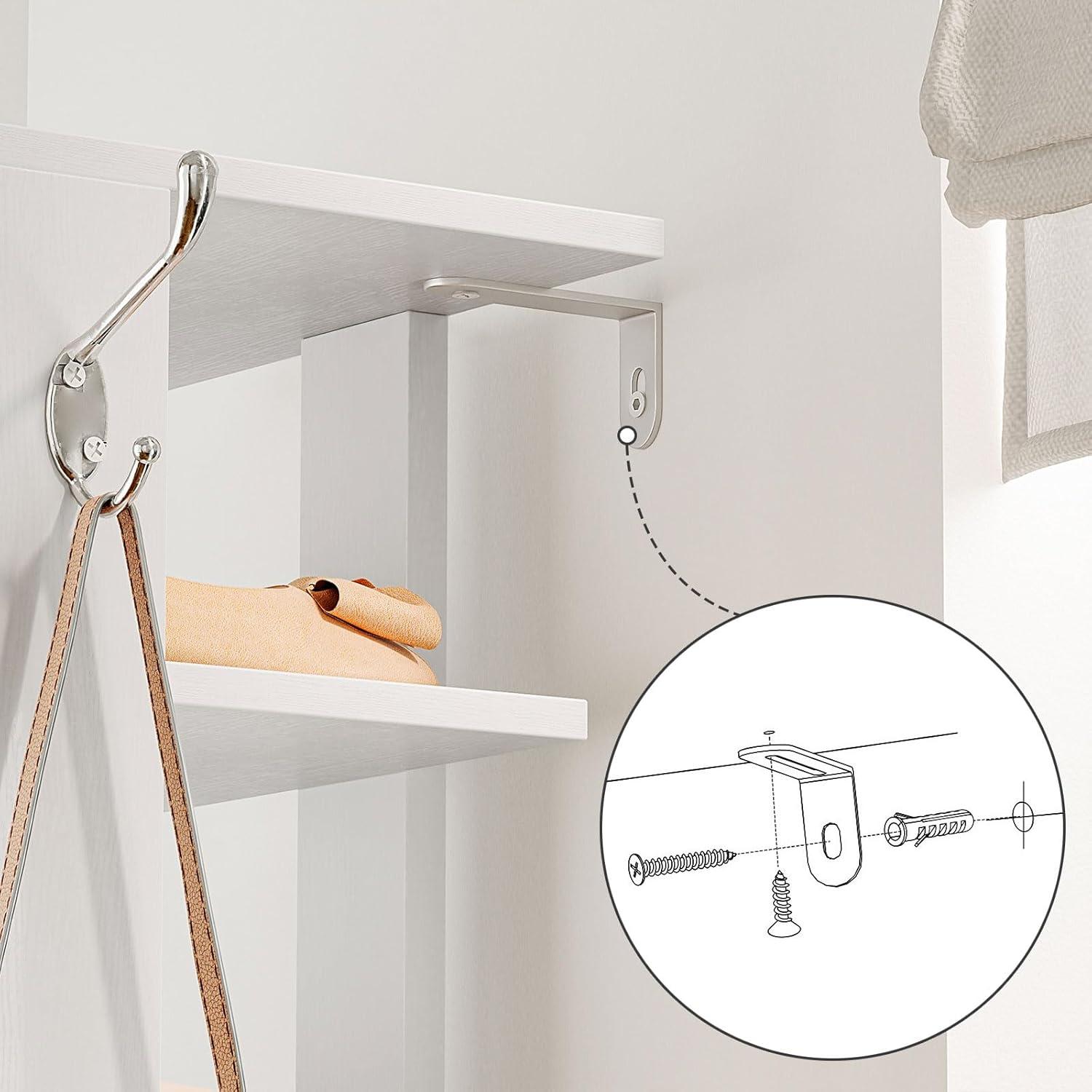 8-lagiges Schuhregal Schuhablage 50 cm Schuhschrank mit 2 Haken