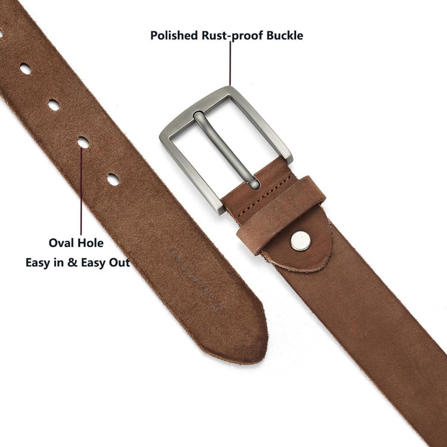 Herren Ledergürtel Echtleder Vollleder 3.8cm Breit Geschenkbox Braun