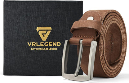 Herren Ledergürtel 3.8cm Breit Echtleder Geschenkbox Braun 105cm