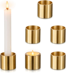 Goldene Kerzenständer Set für festliche Tischdekoration - 6-teilig