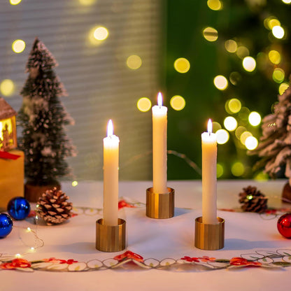 Romadedi Goldene Kerzenständer 6er Set - Kleine Metall Stabkerzenhalter für Tischdeko_party 4cm