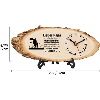 Holzuhr Geschenke für Papa Weihnachten Geburtstag Vatertag