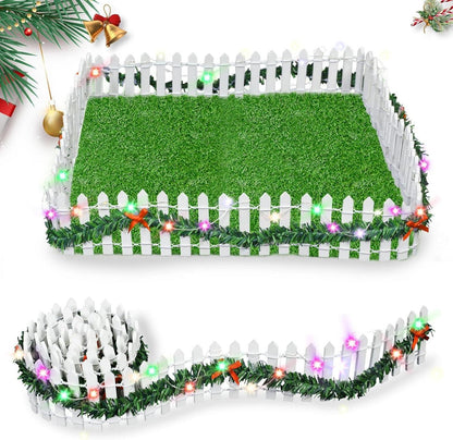 Miniatur Holzzaun mit LED-Licht Weihnachtsdeko 100x5cm