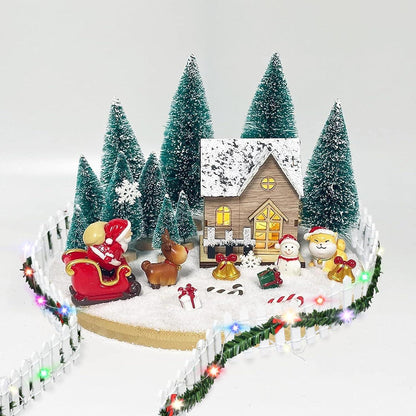 Miniatur Weihnachtszaun Holz Weiß 100cm x 5cm LED Beleuchtung