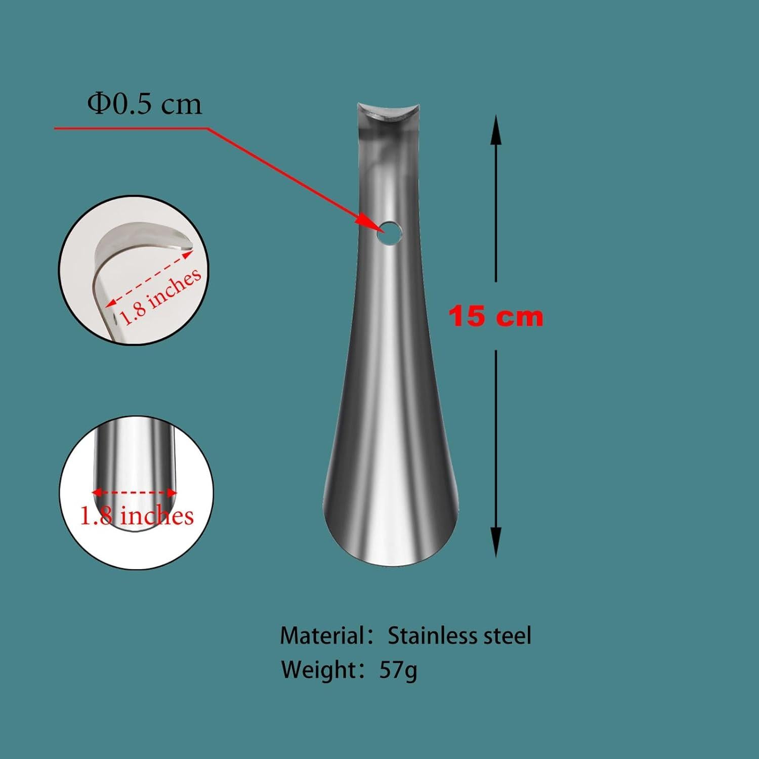 2er Schuhlöffel Klein Metall 15cm Wandhalterung Reise Schuhanzieher
