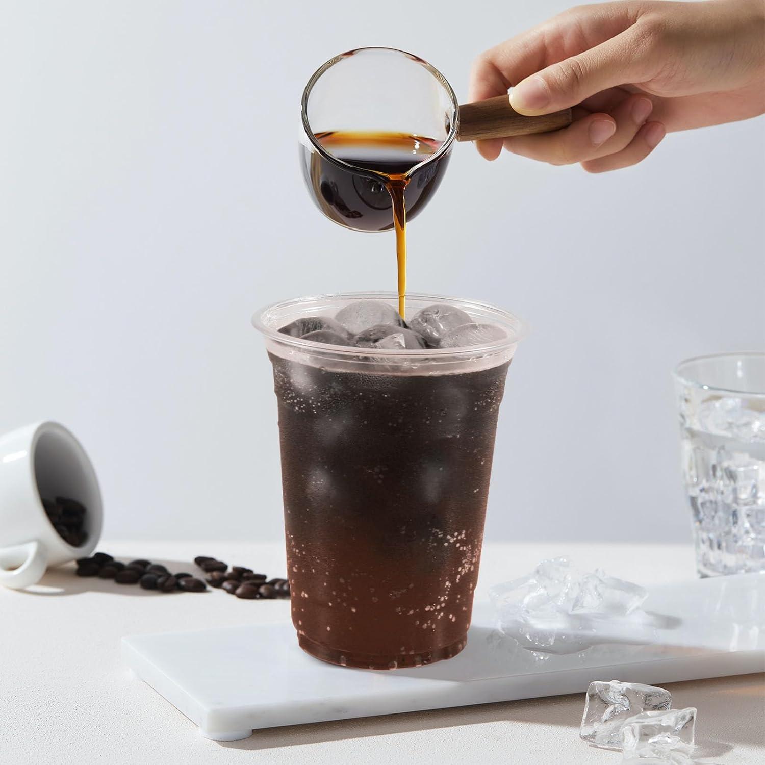 200er Set 350ml Plastikbecher mit Deckel für Eiskaffee und Getränke