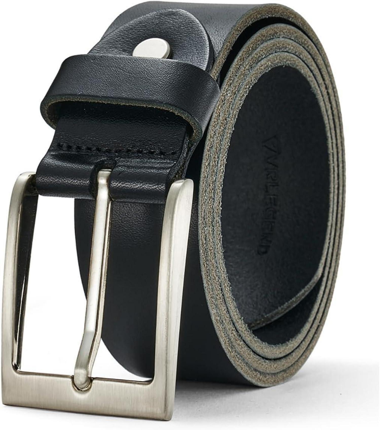 Herren Gürtel 3.8cm Echtleder Geschenkbox Schwarz