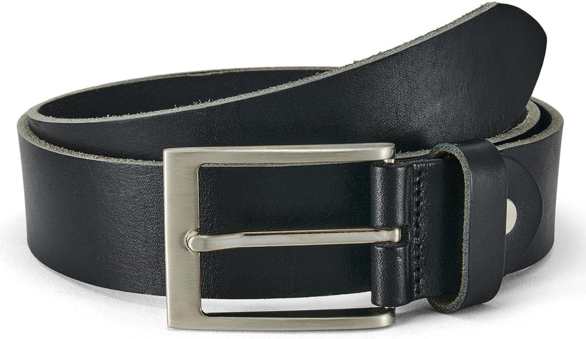 Herren Gürtel 100% Echtleder 3.8cm Schwarz mit Geschenkbox