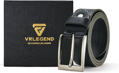 Herren Gürtel Schwarz Rindleder 135cm Geschenkbox Echtleder 3.8cm