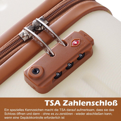 COOLIFE Koffer Trolley ABS Hartschalen 4 Rollen TSA-Schloss 3tlg Set