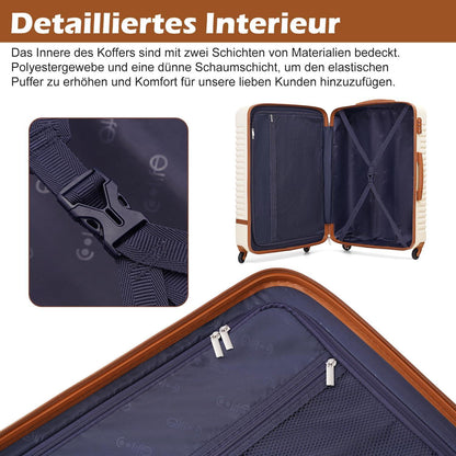 Koffer Set 5tlg ABS Hartschalen Trolley 4 Rollen TSA Schloss
