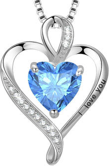 Herz Kette Damen Silber 925 I Love You Halskette Personalisiert