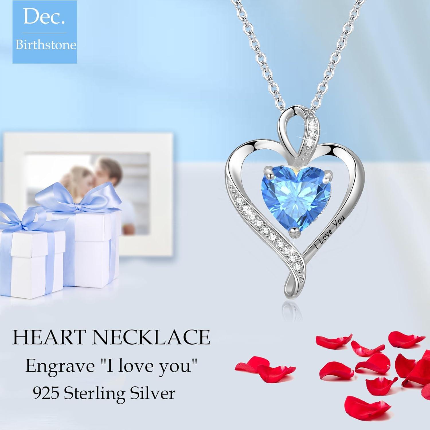 Herz Kette Damen Silber 925 I Love You Halskette Personalisiert
