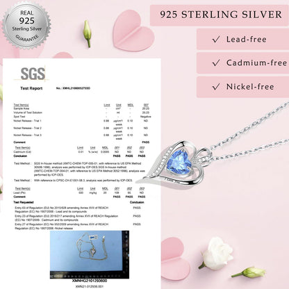 Herz Kette Damen Silber 925 I Love You Halskette Personalisiert mit Rose Box