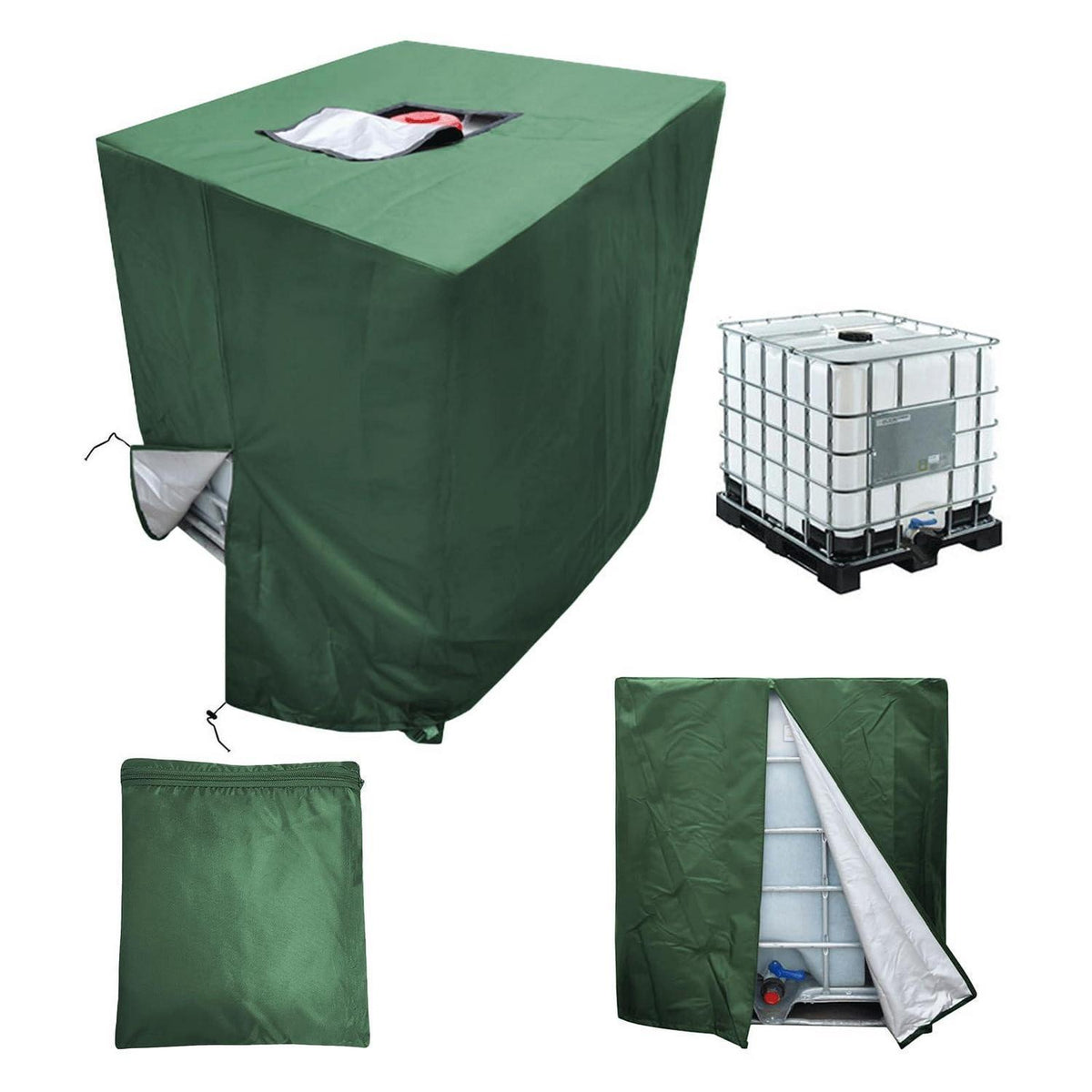 IBC Tank Abdeckung 1000L - Frostschutz & Schutzhülle mit Reißverschluss