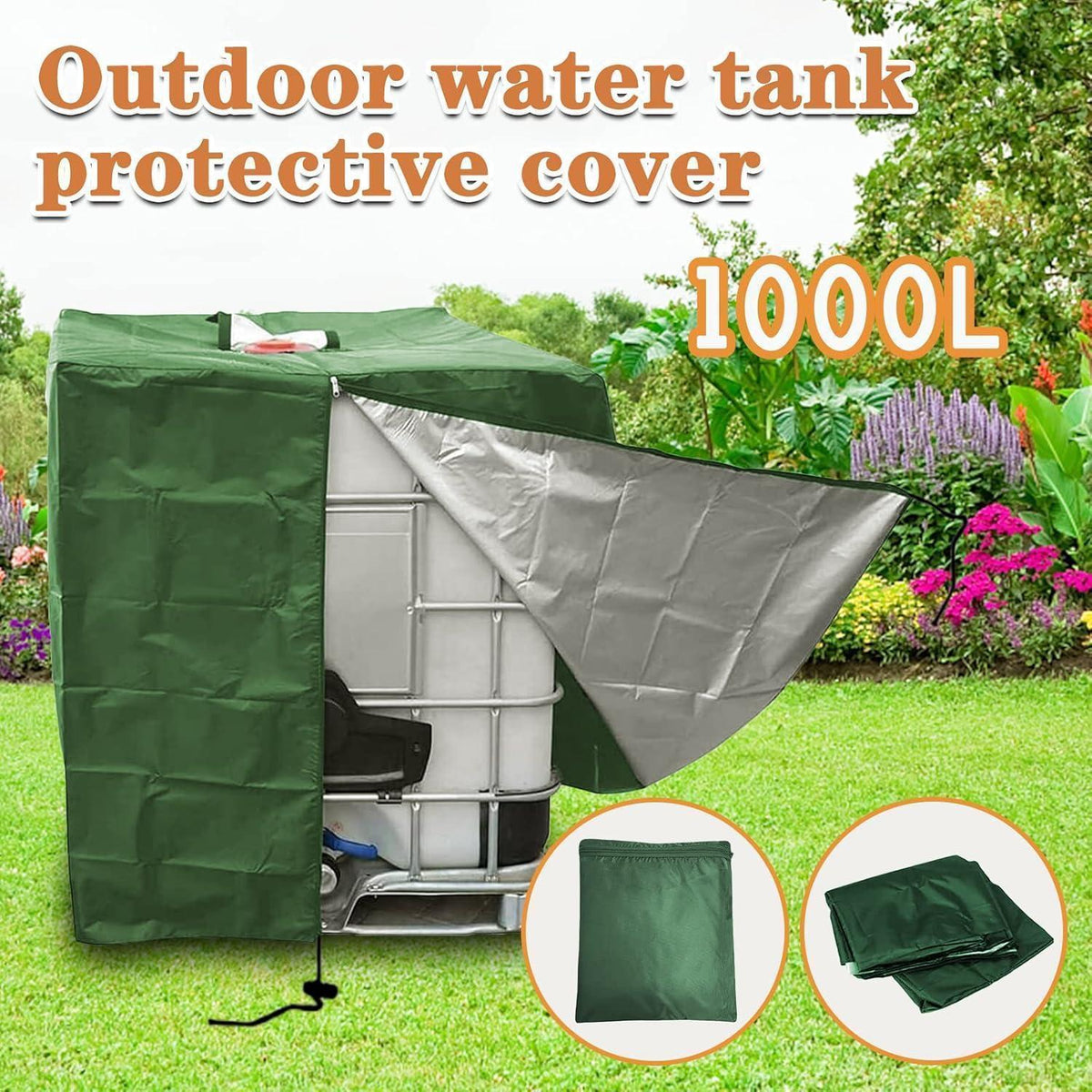 IBC Tank Abdeckung 1000L - Frostschutz & Schutzhülle mit Reißverschluss