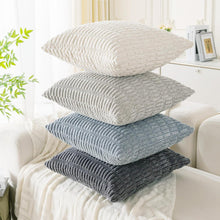 Deko Kissenbezug 4er Set Grau Kordsamt 40x40 cm Sofakissen