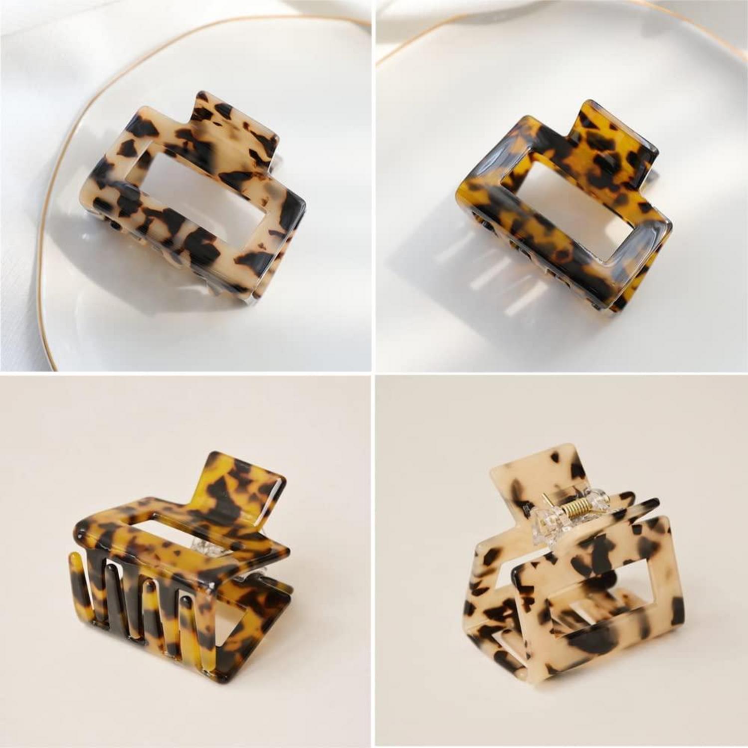 3 Damen Haarklammern Acetat Schmetterling Leo Muster