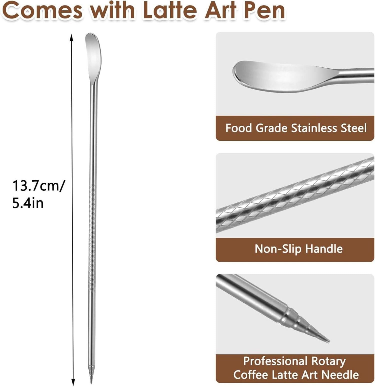 Anpro Milchkännchen 350ml Edelstahl Aufschäumen Cappuccino Latté Schwarz