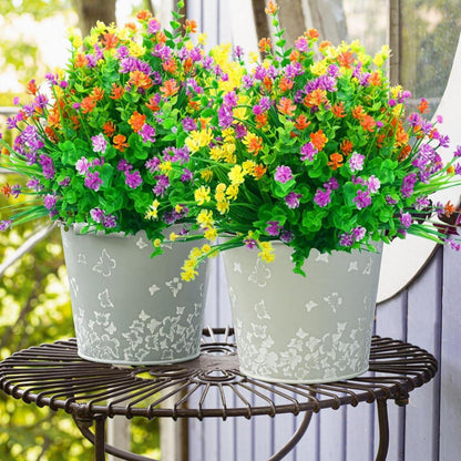 12er Set UV-beständige künstliche Blumen für Balkon & Garten
