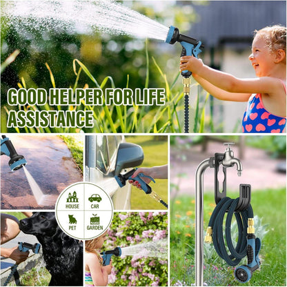 15M Flexibler Gartenschlauch 10-Funktions-Düse Aufhänger Gartenschlauch