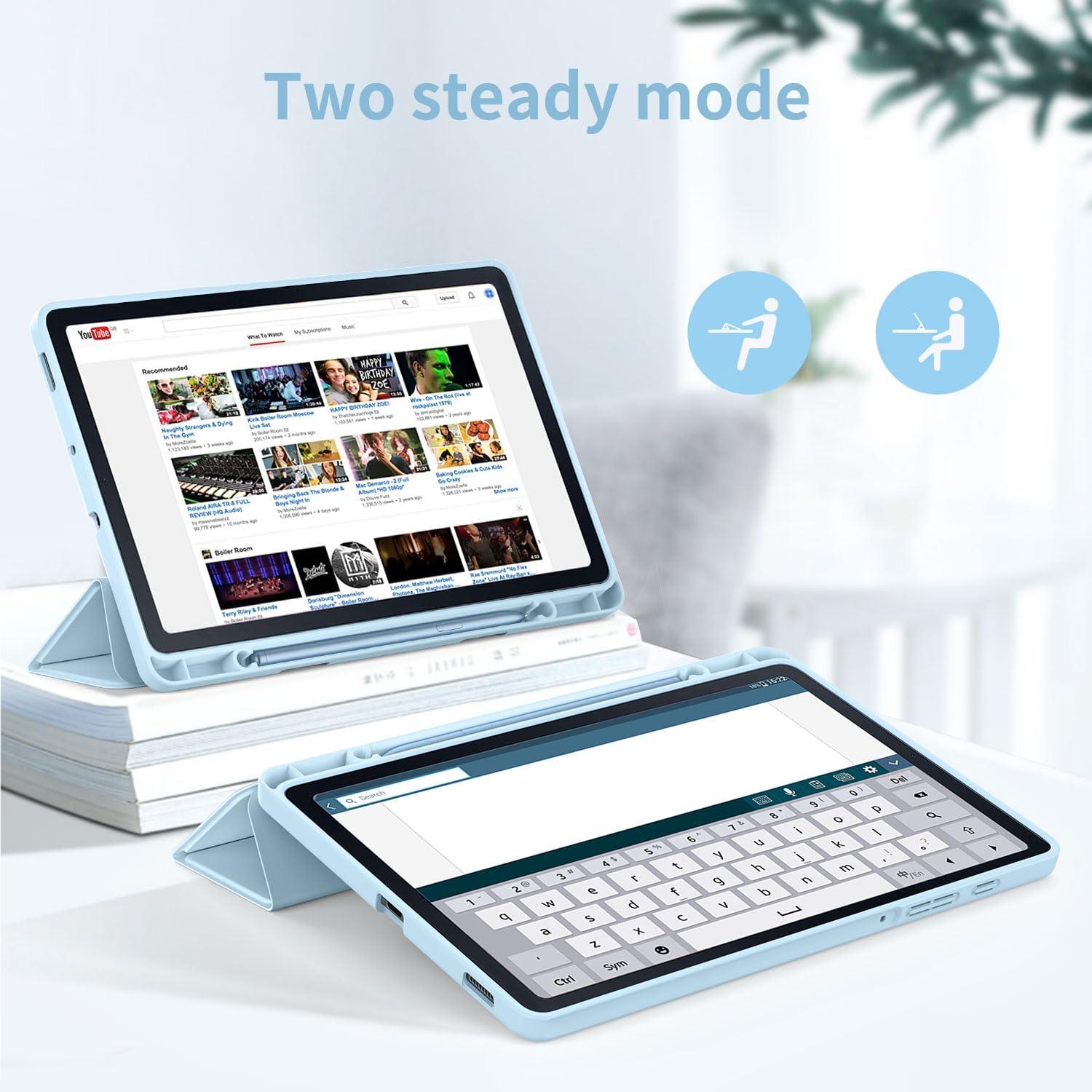 Hülle für Samsung Galaxy Tab S6 Lite 10.4 Zoll mit Schutzfolie und S